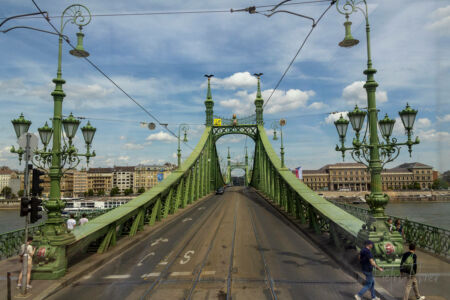 Green bridge in Budapest